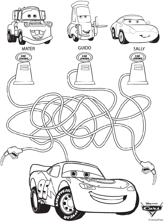 disney cars activity sheets